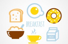 手绘早餐食物图标