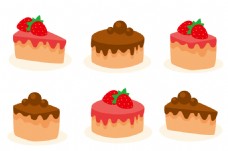 矢量甜美草莓蛋糕