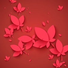 秋日红色花瓣图标EPS