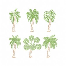 手绘棕榈树矢量素材