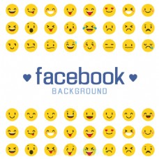 Facebook背景与表情符号矢量素材