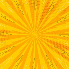 手绘抽象放射状图形黄色背景