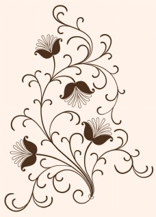 欧美线条花卉背景素材设计