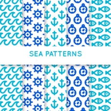 各种抽象海洋元素装饰图案
