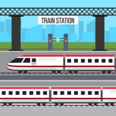 现代火车站平面设计背景