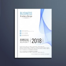 蓝色波浪纹商业手册模板设计