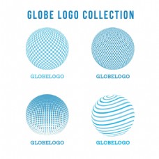 蓝色圆形抽象图案标志logo