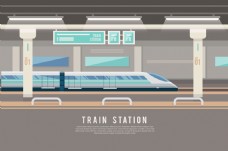 现代火车站平面设计背景