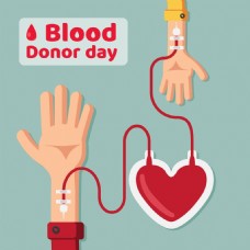 世界献血者日双臂输血心脏背景