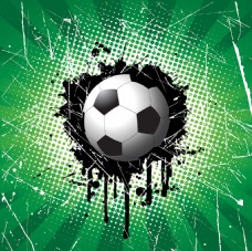 手绘足球绿色抽象纹理背景