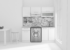 洗衣机橱柜效果图图片