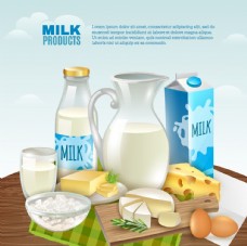 小麦牛奶矢量素材