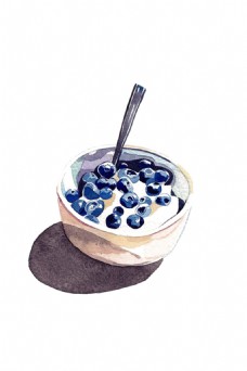 蓝莓酸奶手绘