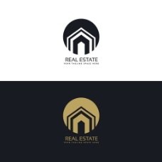 圆形房地产标志logo设计模板素材