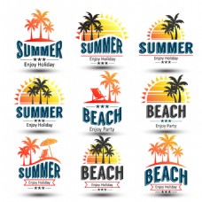 夏日假期logo标志标签矢量图集