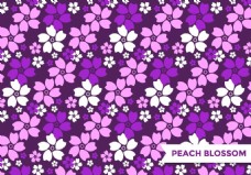 紫色桃花图案矢量