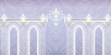 欧式蓝紫色渐变背景欧式花纹欧式婚礼背景