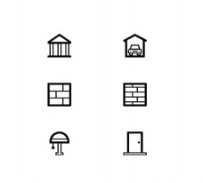 建筑素材室内建筑icon图标素材