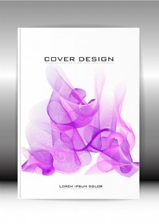 紫色抽象曲线图形手册封面