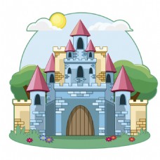 儿童手绘卡通城堡设计背景