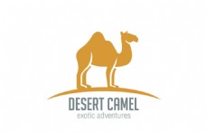 简单沙漠骆驼标志设计矢量图
