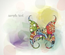 抽象蝴蝶花纹素材背景素材