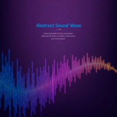 紫色背景与彩色抽象的声波图案