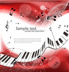 抽象设计红色抽象音乐音符背景设计矢量素材下载
