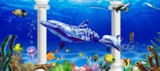 世界观3D海底世界海豚奇观