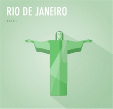 巴西里约热内卢耶稣像海报矢量素材下载