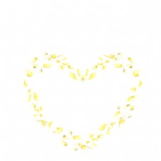 黄色花瓣心形