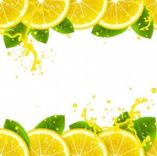 黄色背景柠檬片背景素材
