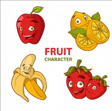 进口蔬果四款卡通水果角色