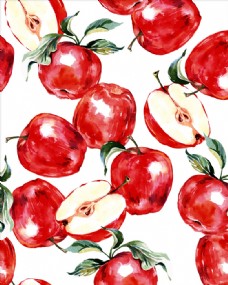 女童印花苹果素材下载布料花纹图案下载