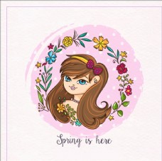 春季新品上市卡通春季花卉花环女孩