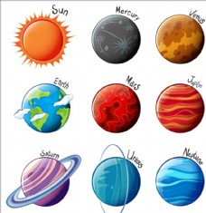 日系太阳系行星插图