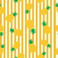 黄色菠萝装饰图案背景