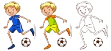 足球运动员人物插图矢量素材