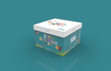 儿童节海洋世界生日蛋糕盒