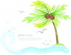 卡通椰子树背景设计