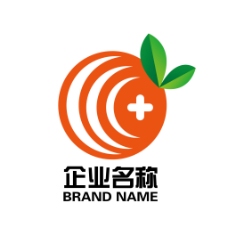 绿色蔬菜桔子标志设计logo