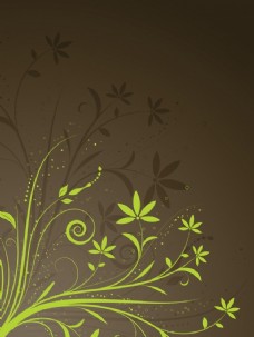 装饰花卉背景使用棕色和绿色的颜色