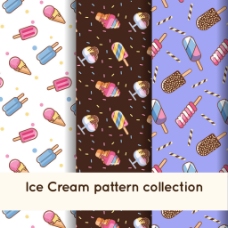 扁平风格冰淇淋图案背景
