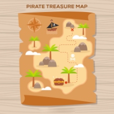海盗宝藏图平面设计素材