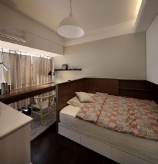 现代简约卧室大床设计图