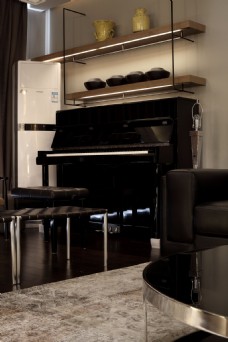 现代简约室内钢琴设计图