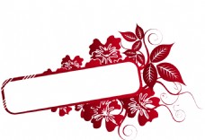 花朵创意唯美创意红色花朵文本框素材