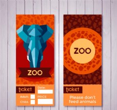 创意大象动物园门票矢量素材