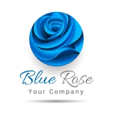 蓝色玫瑰标志设计矢量素材下载