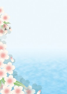 清新大海花朵背景